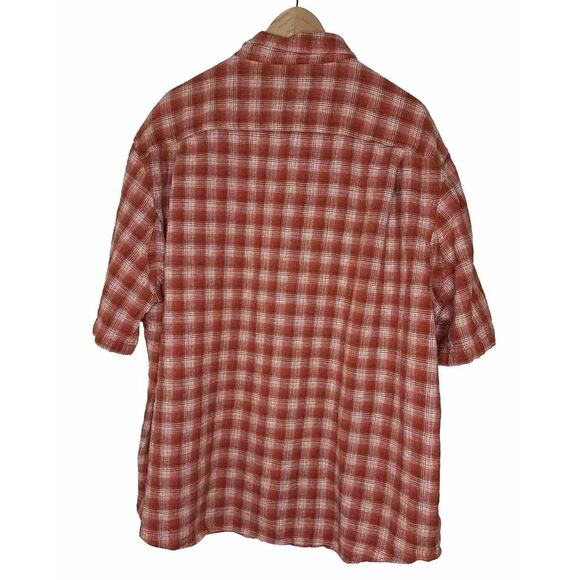 Duluth Trading Co Mens 2XL XXL Red Plaid Button Up Short Sleeve Cotton Utility - Picture 2 of 8